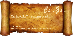 Csipkó Zsigmond névjegykártya